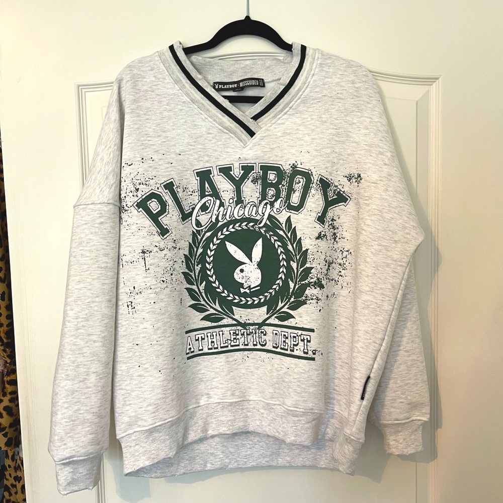 🐰 PLAYBOY x MISSGUIDED VARSITY CREW NECK🐰